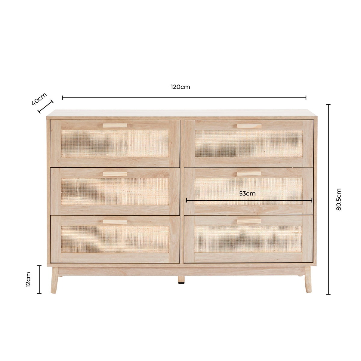 Isla 6 Drawer Chest - Stone - DUSK