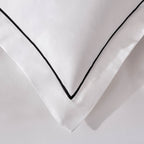 Islington 300 Thread Count Embroidered Duvet Cover - White/Black - DUSK