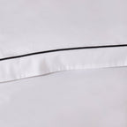 Islington 300 Thread Count Embroidered Duvet Cover - White/Black - DUSK