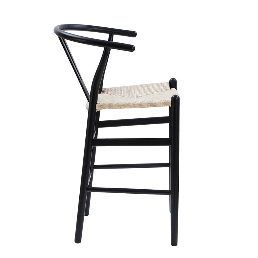 Jade Set of 2 Barstools - Black/Natural - DUSK