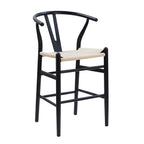 Jade Set of 2 Barstools - Black/Natural - DUSK