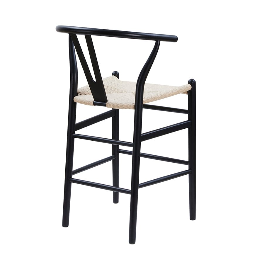Jade Set of 2 Barstools - Black/Natural - DUSK