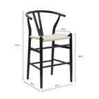 Jade Set of 2 Barstools - Black/Natural - DUSK