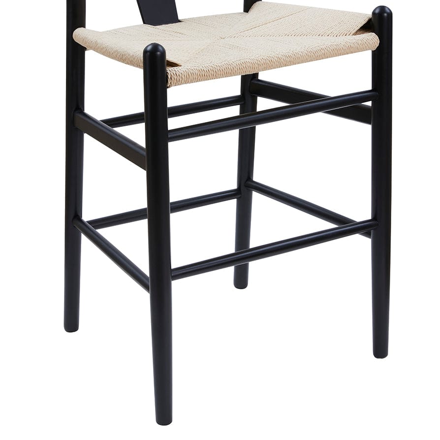 Jade Set of 2 Barstools - Black/Natural - DUSK