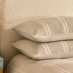 Jessie 100% Cotton Waffle Stripe Duvet Cover & Pillowcase Set - Grey - DUSK