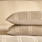 Jessie 100% Cotton Waffle Stripe Duvet Cover & Pillowcase Set - Grey - DUSK