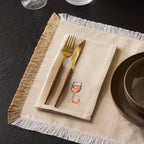 Julio Drink Embroidered Set of 4 Napkins - Natural - DUSK