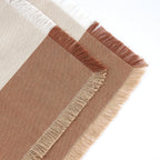 Julio Tufted Block Colour Set of 4 Placemats - Natural/ Burnt Orange - DUSK