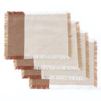 Julio Tufted Block Colour Set of 4 Placemats - Natural/ Burnt Orange - DUSK