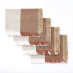 Julio Tufted Block Colour Set of 4 Placemats - Natural/ Burnt Orange - DUSK
