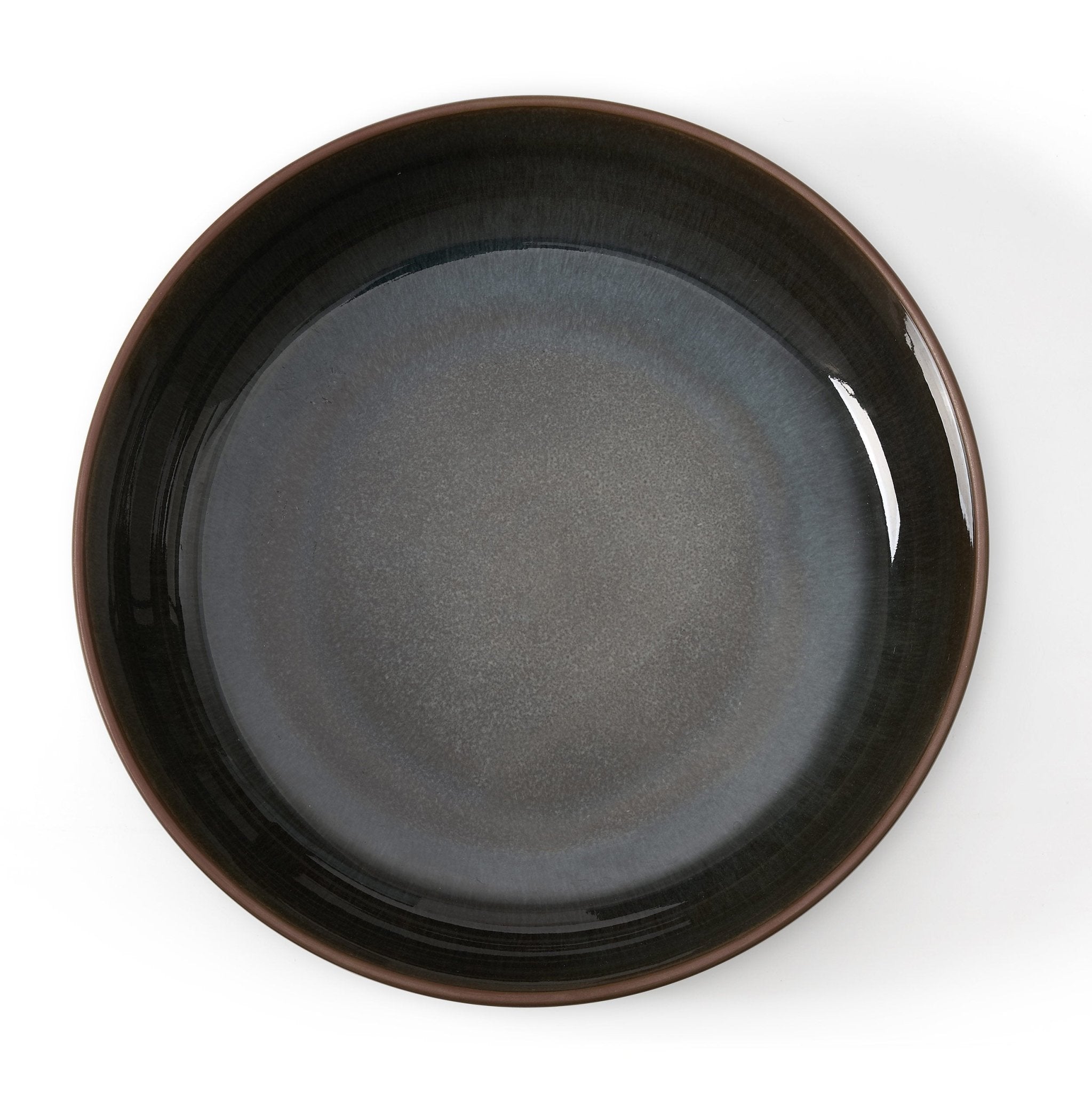 Juniper Reactive Glaze Serving Bowl - Grey/Blue - DUSK