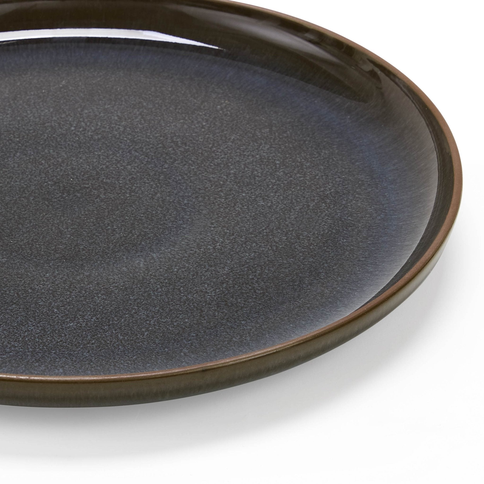 Juniper Reactive Glaze Set of 4 Dinner Plates - Grey/Blue - DUSK