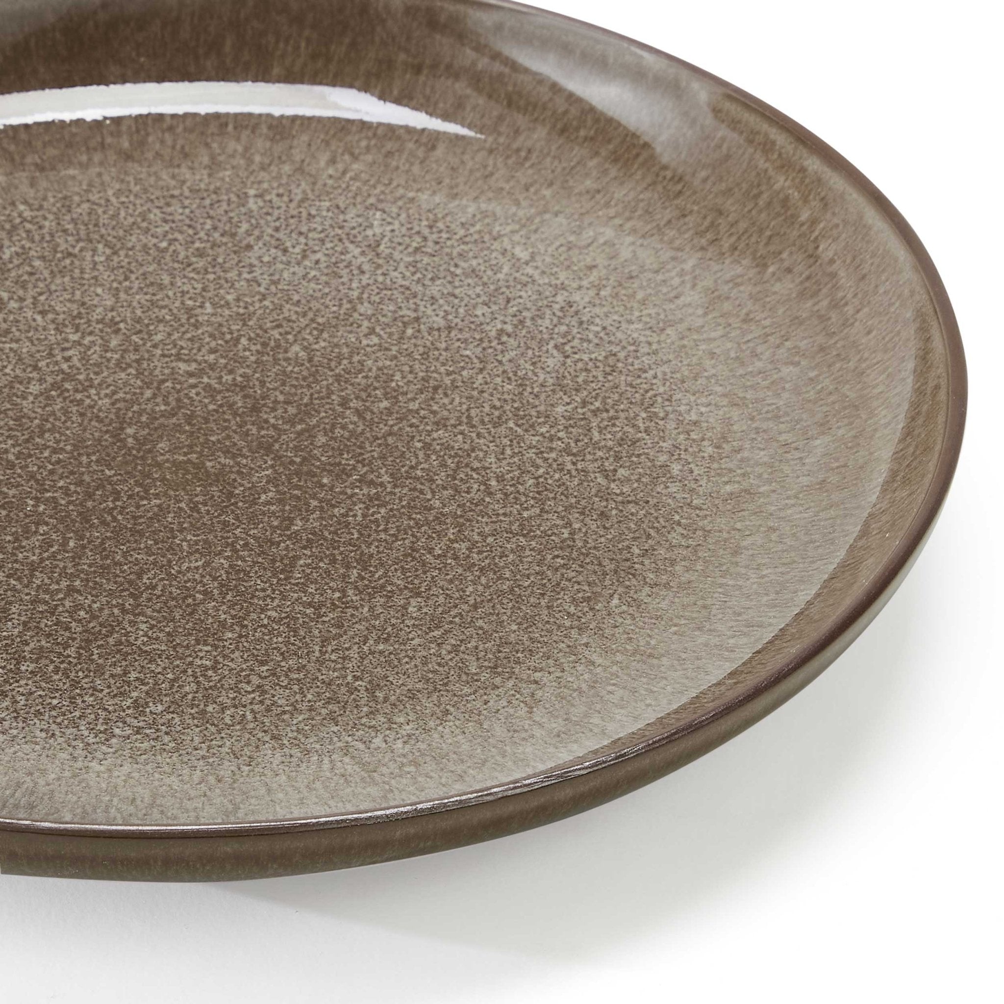Juniper Reactive Glaze Set of 4 Dinner Plates - Mocha - DUSK