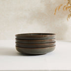 Juniper Reactive Glaze Set of 4 Pasta Bowls - Grey/Blue - DUSK