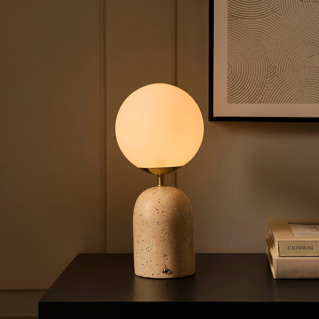 Kai Concrete with Opal Glass Table Lamp - Natural - DUSK