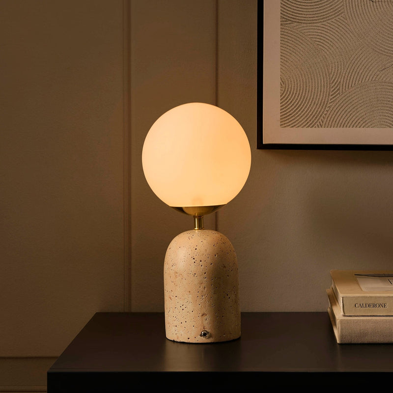 Kai Concrete with Opal Glass Table Lamp - Natural - DUSK