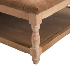 Knaresborough Button Back Coffee Table Pouffe - Chenille Tan - DUSK
