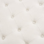 Knaresborough Button Back Coffee Table Pouffe - Cream Linen - DUSK