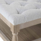 Knaresborough Button Back Coffee Table Pouffe - Light Grey - DUSK