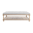 Knaresborough Button Back Coffee Table Pouffe - Light Grey - DUSK