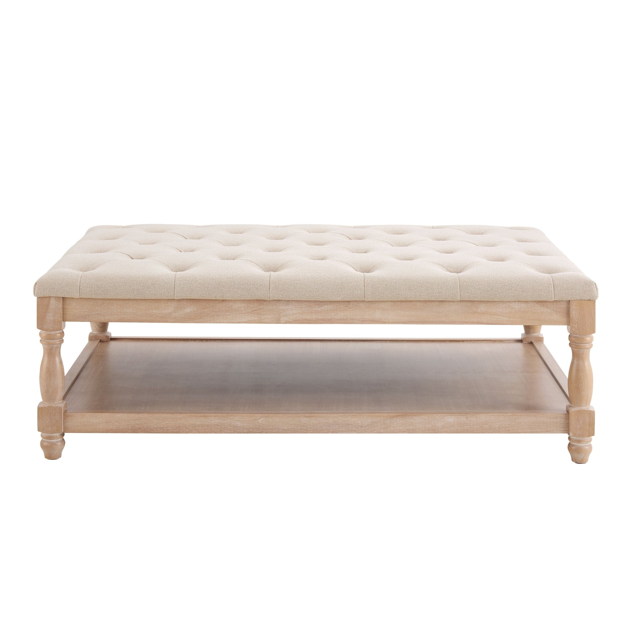 Knaresborough Button Back Coffee Table Pouffe - Oatmeal - DUSK