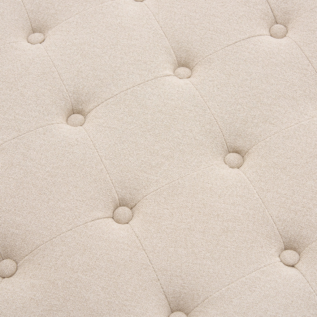 Knaresborough Button Back Coffee Table Pouffe - Oatmeal - DUSK