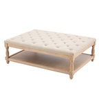 Knaresborough Button Back Coffee Table Pouffe - Oatmeal - DUSK