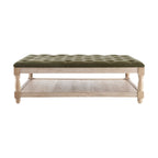 Knaresborough Button Back Coffee Table Pouffe - Olive - DUSK