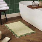 Kos Scalloped Bath Mat - Fern/Olive - DUSK