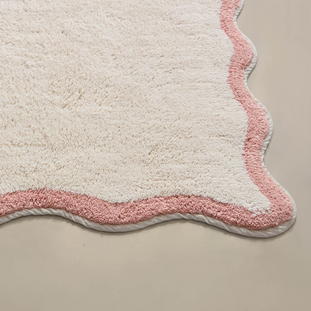 Kos Scalloped Bath Mat - Pink - DUSK
