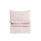Layla 100% Cotton Strawberry Duvet Cover & Pillowcase set - Pink - DUSK