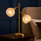 Layla Glass Shade Table Lamp - Gold - DUSK