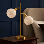 Layla Glass Shade Table Lamp - Gold - DUSK