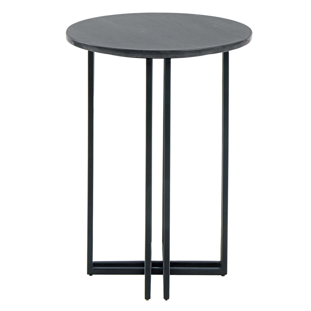 Leana Round Side Table - Dark Marble - DUSK