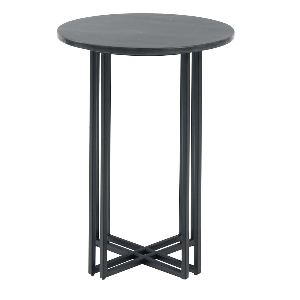 Leana Round Side Table - Dark Marble - DUSK