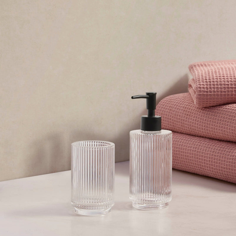 Lena Ribbed Glass Accessories Bundle - Set of 2 - DUSK