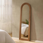 Lennon Arched Full Length Mirror - Light Wood - DUSK
