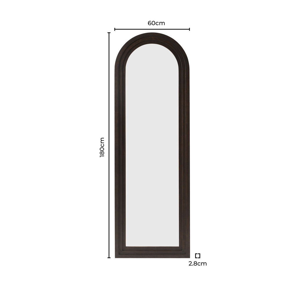 Lennon Arched Full Length Mirror - Walnut - DUSK