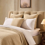 Leona Luxury Quilted Velvet Bedspread - Champagne - DUSK