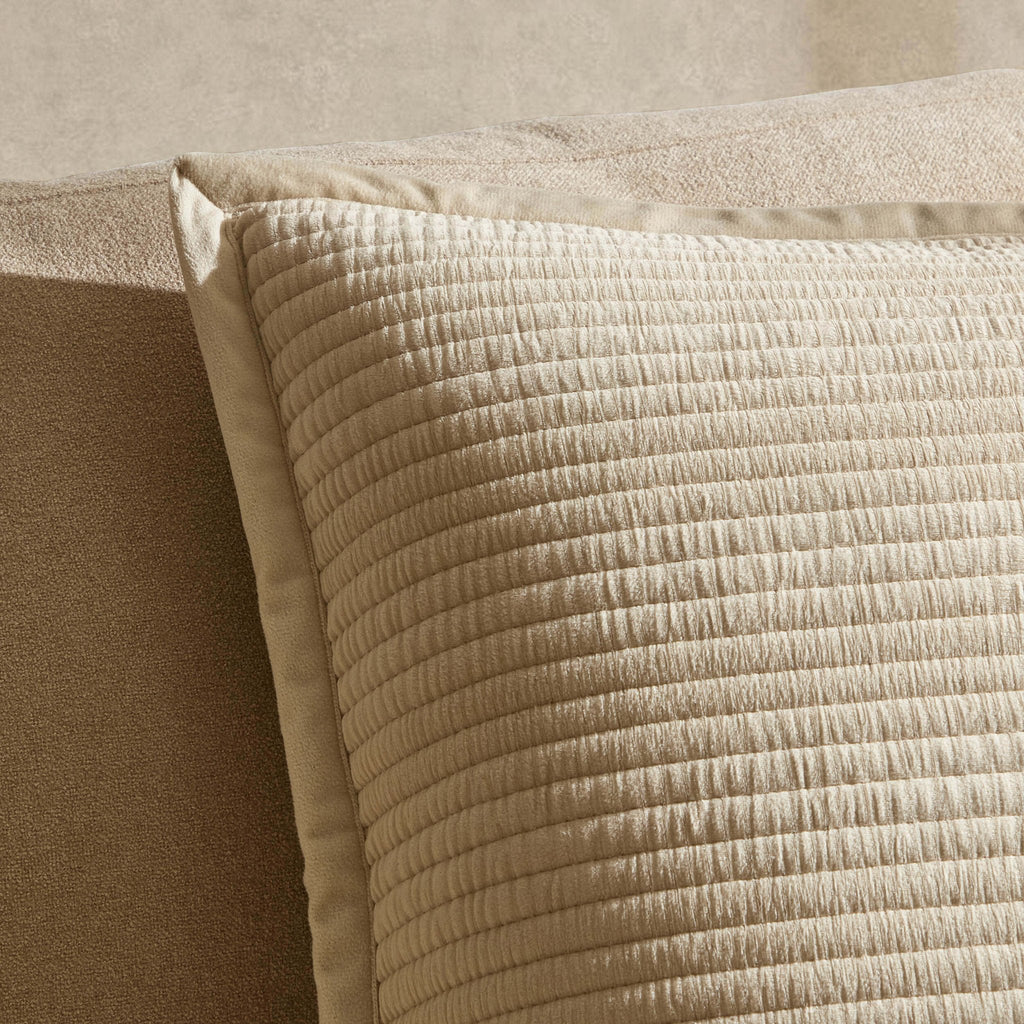 Leona Luxury Quilted Velvet Sofa Cushion Cover - Champagne - DUSK