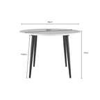 Lila Marble Effect Dining Table - White - DUSK