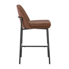 Lily Set of 2 Barstools - Faux Leather - DUSK