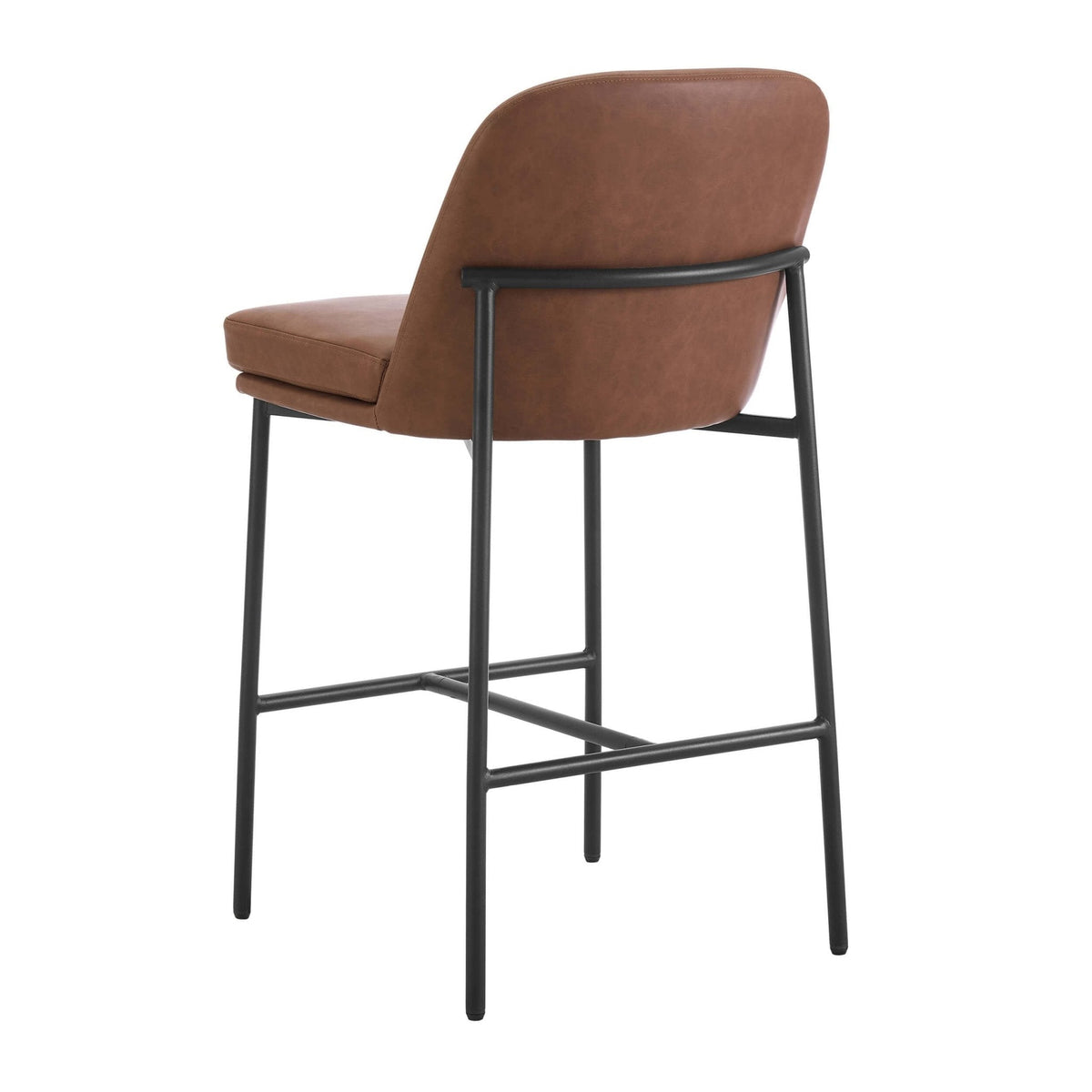 Lily Set of 2 Barstools - Faux Leather - DUSK