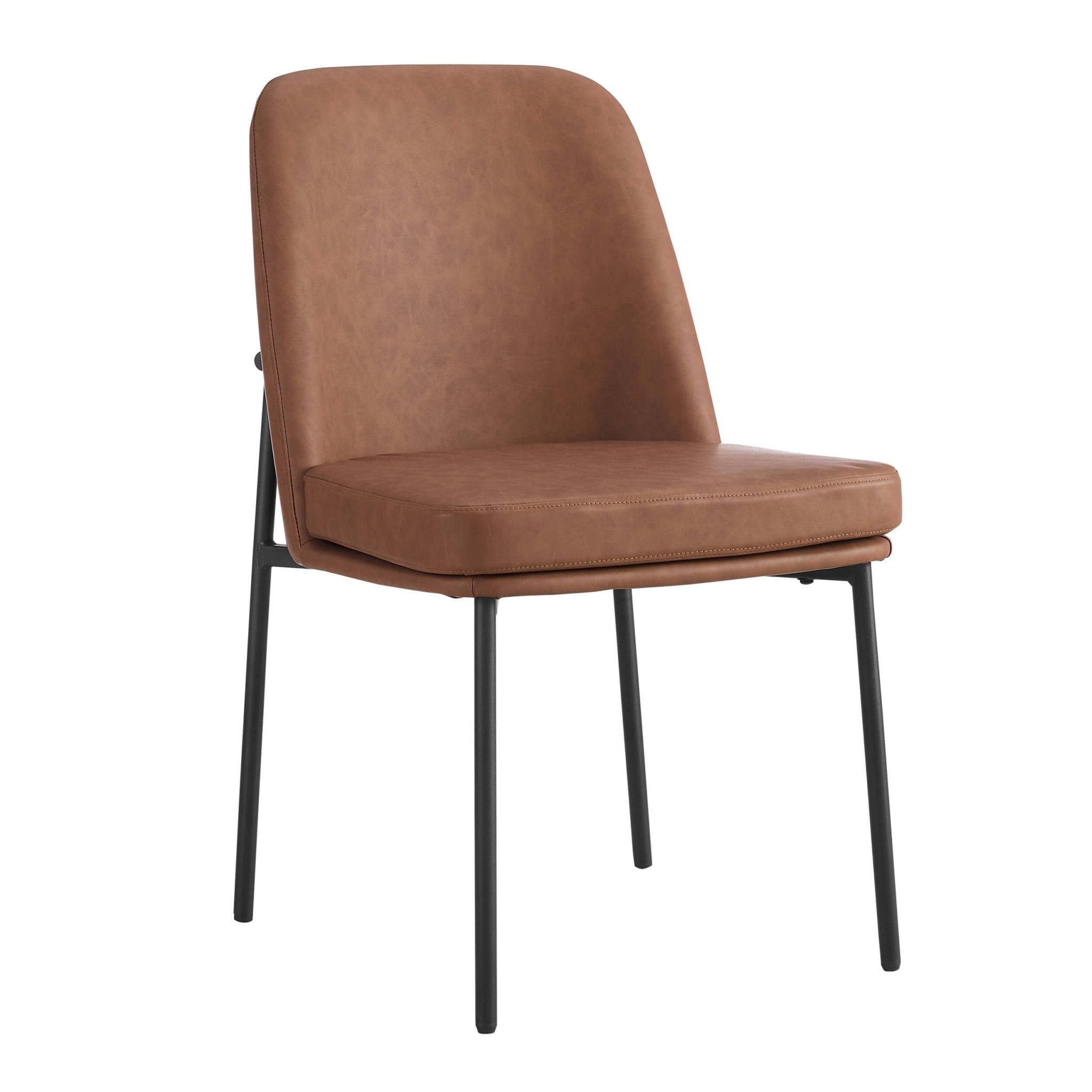 Lily Set of 2 Dining Chairs - Faux Leather - DUSK
