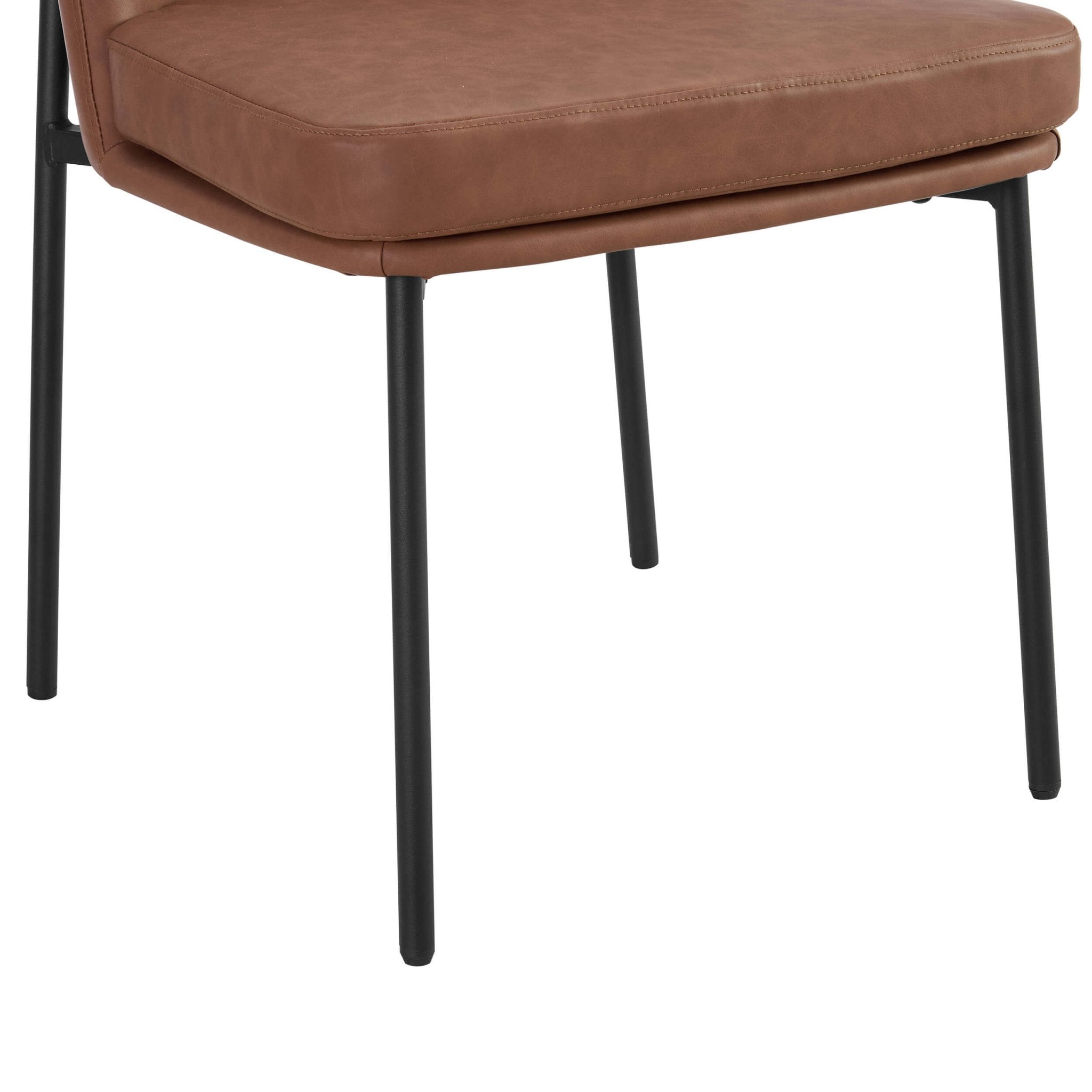 Lily Set of 2 Dining Chairs - Faux Leather - DUSK