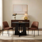 Lily Set of 2 Dining Chairs - Faux Leather - DUSK
