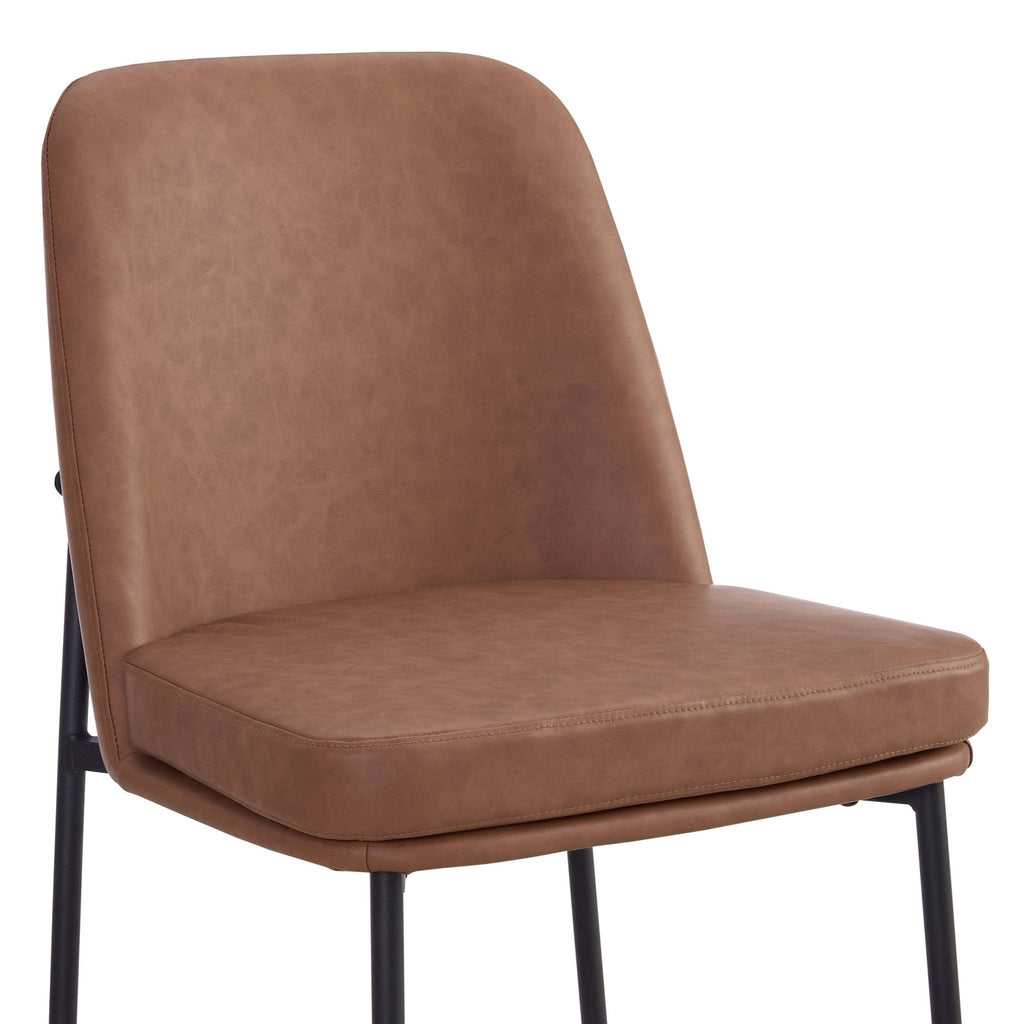 Lily Set of 2 Dining Chairs - Faux Leather - DUSK