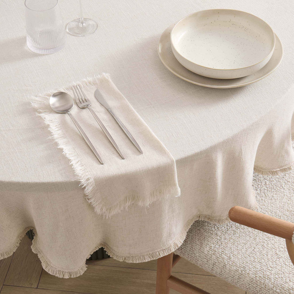 Linen Blend Circle Table Cloth - Sand - DUSK