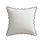 Linen Blend Scallop Edge Cushion Cover - Natural/Black - DUSK