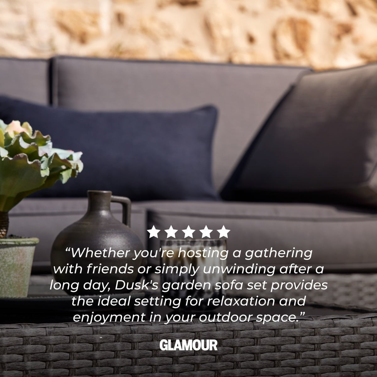 Lisbon 2 Seater Garden Sofa - Grey - DUSK